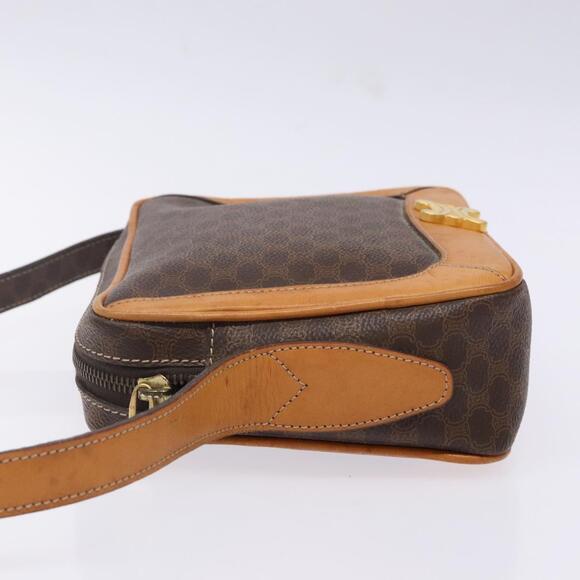 CELINE Macadam Canvas Shoulder Bag Pvc Leather Brown Gold - Picture 5 of 13